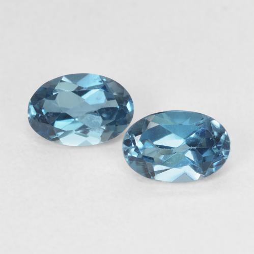 Gemas de topacio azul natural de 1,31 ct, corte óvalo, VVS-VS