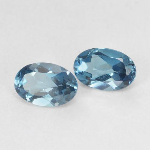 Gemas de topacio azul natural de 1,31 ct, corte óvalo, VVS-VS