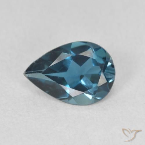 0.68ct Natural Azul Londres Topacio, En forma de pera, VVS-VS