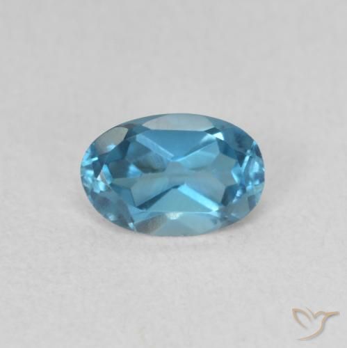 0.56ct Natural Azul Londres Topacio, Ovalada, VVS-VS
