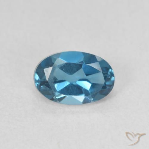 0.63ct Natural Azul Londres Topacio, Ovalada, VVS-VS
