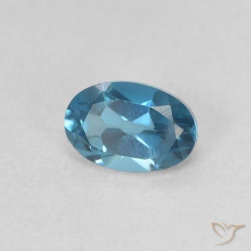 Topacio Azul Londres natural de 0.63 ct, Ovalada, VVS-VS