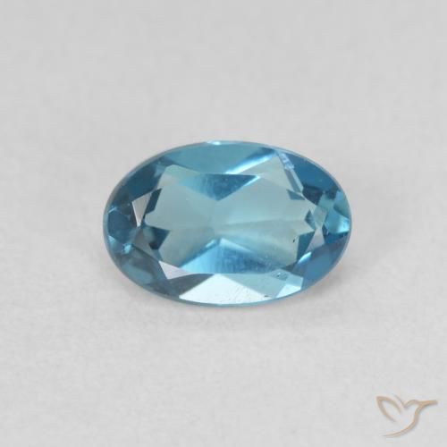 0.64ct Natural Azul Londres Topacio, Ovalada, VVS-VS