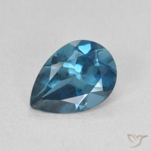 0.80ct Natural Azul Londres Topacio, En forma de pera, VVS-VS, Photo A