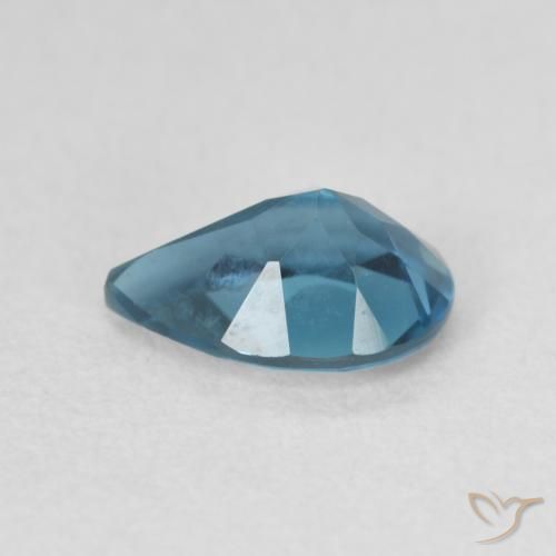 Topacio Azul Londres natural de 0.80 ct, En forma de pera, VVS-VS