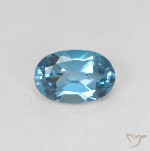 0.67ct Natural Azul Londres Topacio, Ovalada, VVS-VS