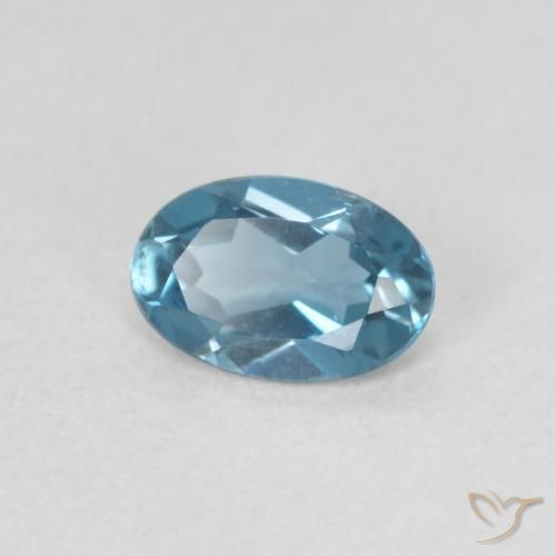 Topacio Azul Londres natural de 0.54 ct, Ovalada, VVS-VS