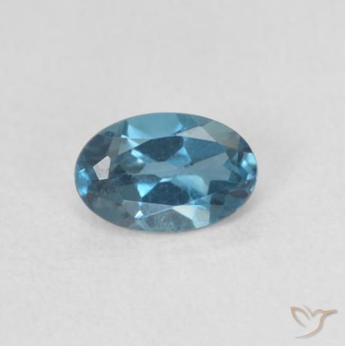 0.58ct Natural Azul Londres Topacio, Ovalada, VVS-VS