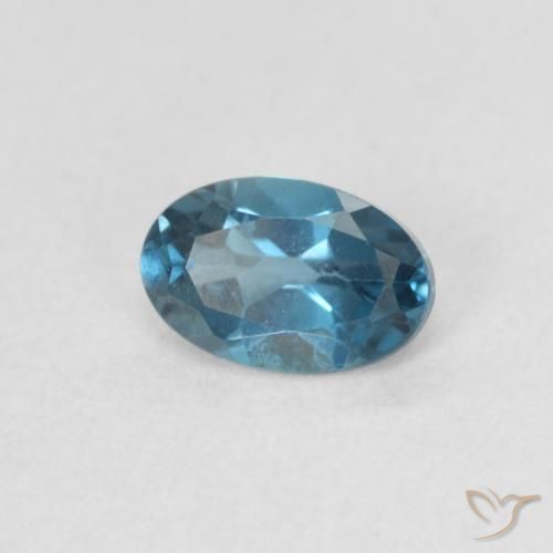Topacio Azul Londres natural de 0.58 ct, Ovalada, VVS-VS