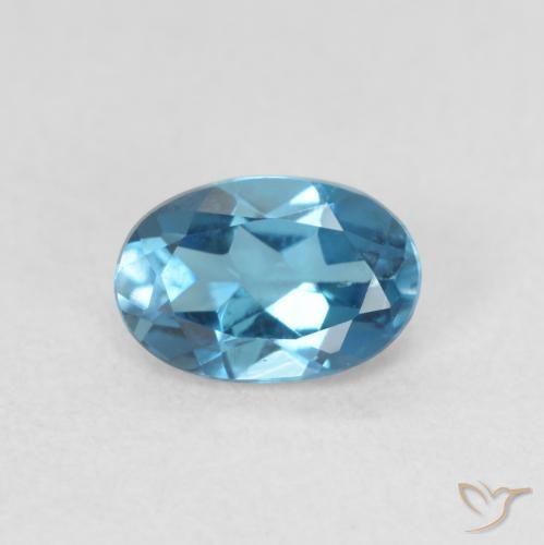 0.60ct Natural Azul Londres Topacio, Ovalada, VVS-VS