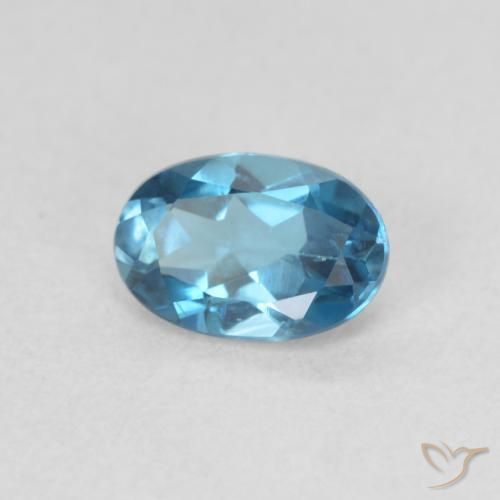 Topacio Azul Londres natural de 0.60 ct, Ovalada, VVS-VS