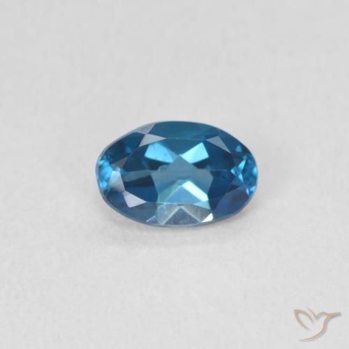 0.52ct Natural Azul Londres Topacio, Ovalada, VS
