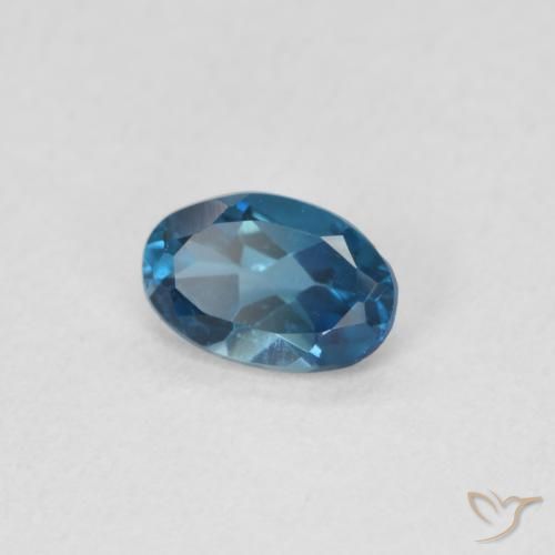 Topacio Azul Londres natural de 0.52 ct, Ovalada, VS