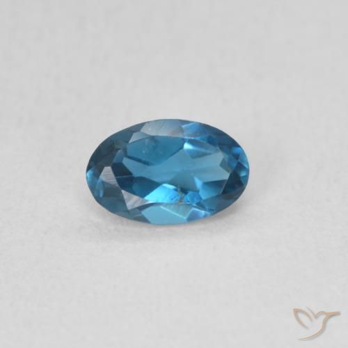 0.53ct Natural Azul Londres Topacio, Ovalada, VS