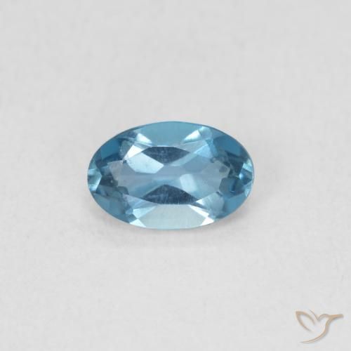 0.54ct Natural Azul Londres Topacio, Ovalada, VVS-VS