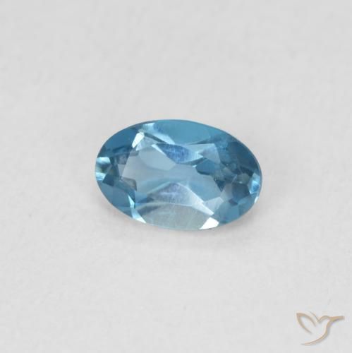 Topacio Azul Londres natural de 0.54 ct, Ovalada, VVS-VS