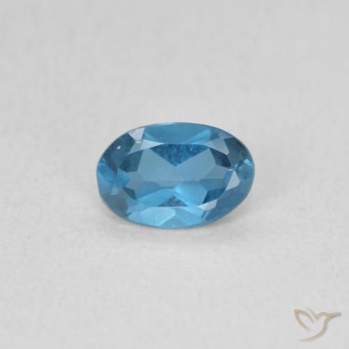 0.51ct Natural Azul Londres Topacio, Ovalada, VS