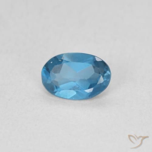 Topacio Azul Londres natural de 0.51 ct, Ovalada, VS