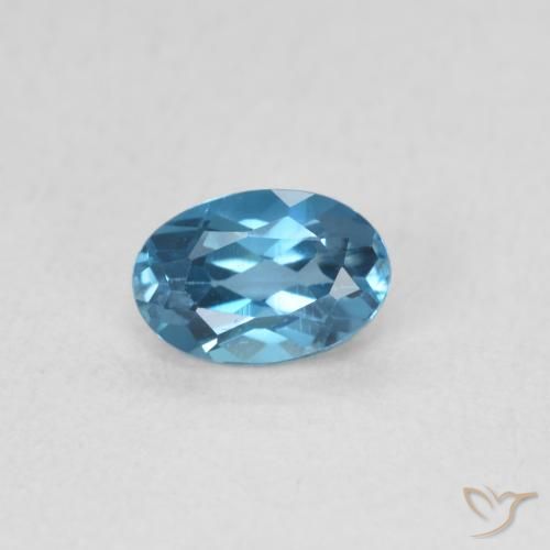 0.65ct Natural Azul Londres Topacio, Ovalada, VS