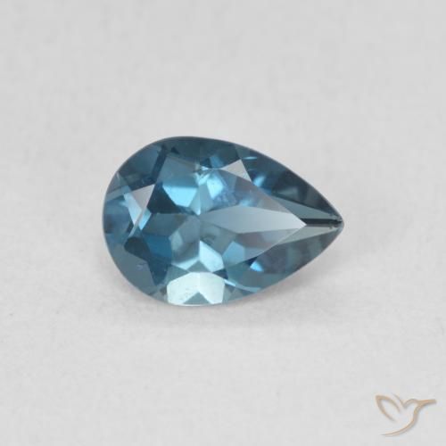 0.80ct Natural Azul Londres Topacio, En forma de pera, VS, Photo A
