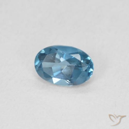 Topacio Azul Londres natural de 0.56 ct, Ovalada, VS