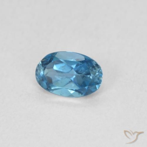 Topacio Azul Londres natural de 0.58 ct, Ovalada, VS