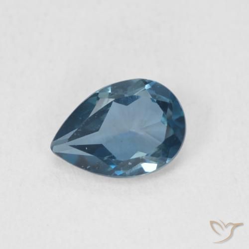 0.78ct Natural Azul Londres Topacio, En forma de pera, VS