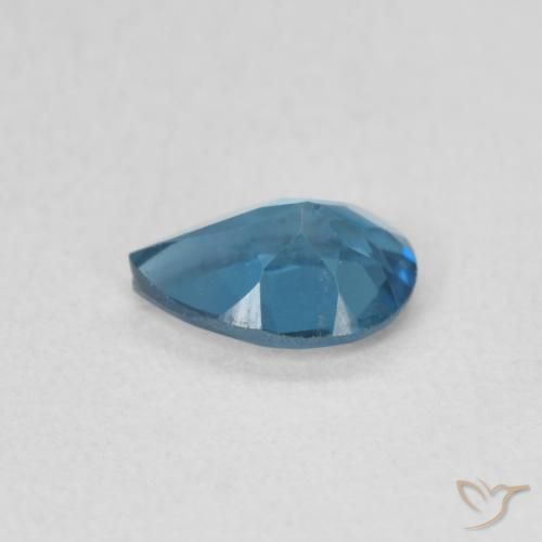Topacio Azul Londres natural de 0.74 ct, En forma de pera, VS