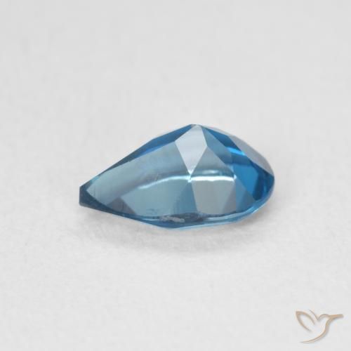 Topacio Azul Londres natural de 0.86 ct, En forma de pera, VS