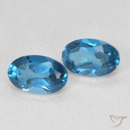 Gemas de Topacio Azul Londres natural de 1.13 ct, Ovalada, VS