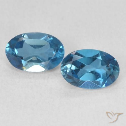 1.27ctw Natural Azul Londres Topacio, Ovalada, VVS-VS