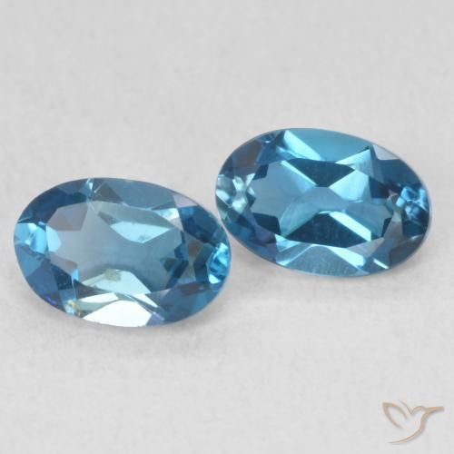 Gemas de Topacio Azul Londres natural de 1.27 ct, Ovalada, VVS-VS