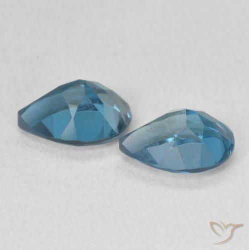 Gemas de Topacio Azul Londres natural de 1.76 ct, En forma de pera, VS