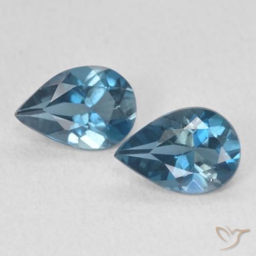1.23ctw Natural Azul Londres Topacio, En forma de pera, VS