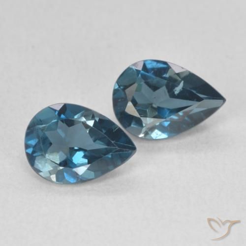 1.59ctw Natural Azul Londres Topacio, En forma de pera, VS
