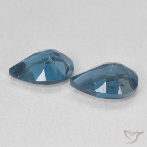 Gemas de Topacio Azul Londres natural de 1.59 ct, En forma de pera, VS