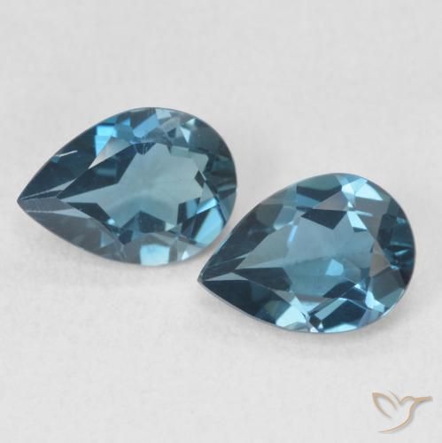 1.47ctw Natural Azul Londres Topacio, En forma de pera, VS
