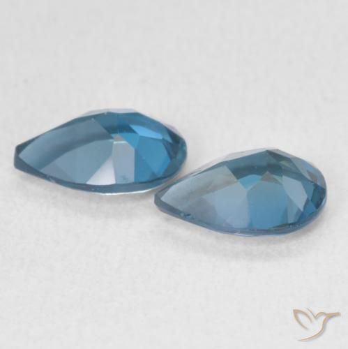Gemas de Topacio Azul Londres natural de 1.47 ct, En forma de pera, VS