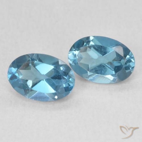 Gemas de Topacio Azul Londres natural de 1.31 ct, Ovalada, VS