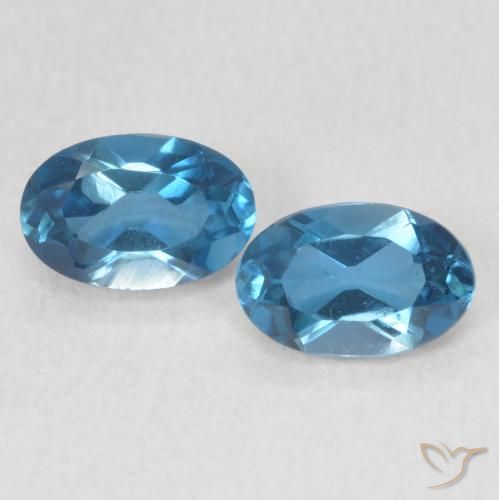1.12ctw Natural Azul Londres Topacio, Ovalada, VVS-VS
