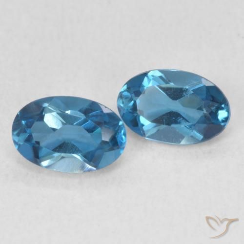 Gemas de Topacio Azul Londres natural de 1.12 ct, Ovalada, VVS-VS