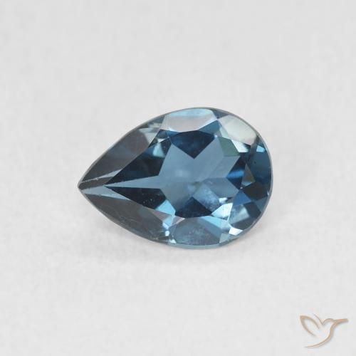 0.71ct Natural Azul Londres Topacio, En forma de pera, VVS-VS