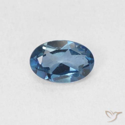 0.60ct Natural Azul Londres Topacio, Ovalada, VVS-VS