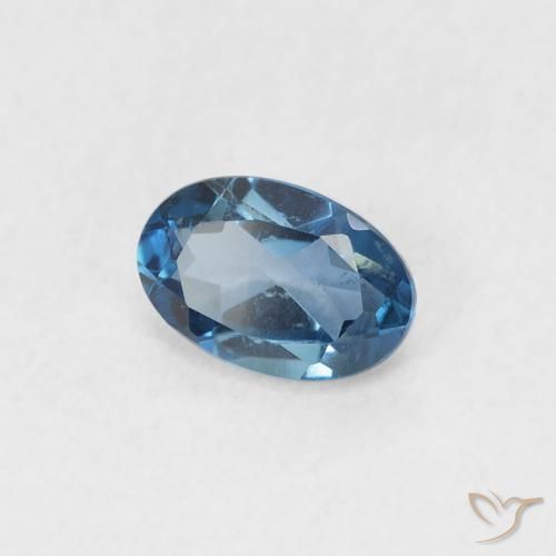 Topacio Azul Londres natural de 0.60 ct, Ovalada, VVS-VS