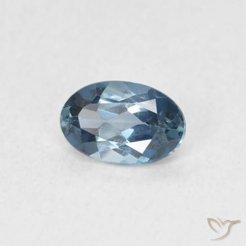 Topacio Azul Londres natural de 0.58 ct, Ovalada, VVS-VS