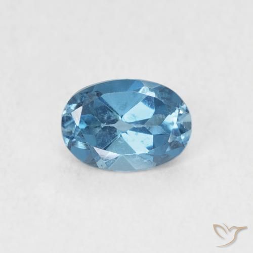 0.53ct Natural Azul Londres Topacio, Ovalada, VVS-VS