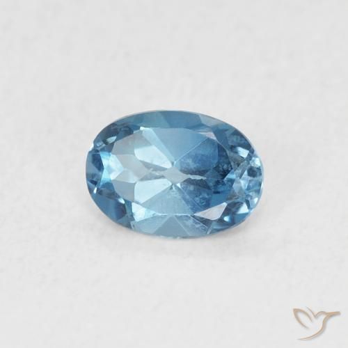 Topacio Azul Londres natural de 0.53 ct, Ovalada, VVS-VS