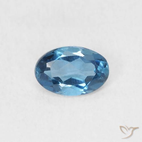 0.56ct Natural Azul Londres Topacio, Ovalada, VVS-VS
