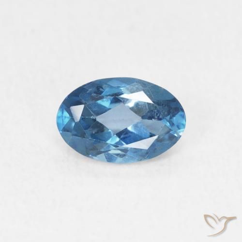 0.55ct Natural Azul Londres Topacio, Ovalada, VVS-VS