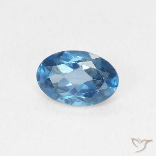 Topacio Azul Londres natural de 0.55 ct, Ovalada, VVS-VS